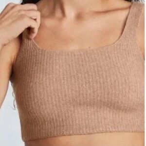 Everlane Camel Yak And Wool Blend The Cozy Stretch Knit Cropped Tank XS Nwt